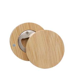 Imán Personalizado para Refrigerador YS377, Forma Redonda, Abridor Magnético de Madera Maciza, Abridor de Botellas de Cerveza de Bambú - Product Image 2