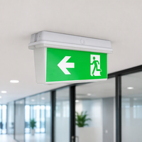 Lumière de signalisation d'urgence LED étanche IP65 2W rechargeable pour usage extérieur et intérieur, matériau PC, éclairage de sécurité pour sorties de secours