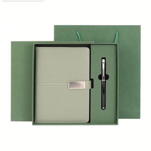Coffrets cadeaux de luxe personnalisés, ensemble bloc-notes et stylo A5, cadeau pour homme, logo personnalisé, cadeau d'affaires, bloc-notes avec fermoir et stylo - Product Image 3