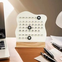 Ornement décoratif en acrylique de haute esthétique, petit modèle de support photo, calendrier perpétuel de forme irrégulière, calendrier DIY de bureau/en bois