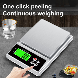 Báscula para alimentos de cocina de 10kg 2024-Onzas y <span class=keywords><strong>gramos</strong></span> de escala impermeable, báscula para hornear, placa de acero inoxidable, retroiluminación - Product Image 5