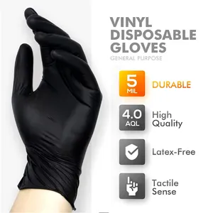 Gants jetables noirs en sachet, 10/20/50/100 pièces, outils de cuisine domestique, outils de cuisson, lavage de voiture, nettoyage domestique - Product Image 3