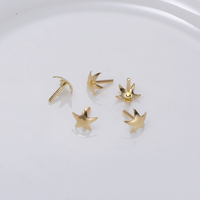AU750 18k or jaune résultats étoile trou bouchon pierre gemme perles perle trou bouchon bouchon post montage pour la fabrication de bijoux