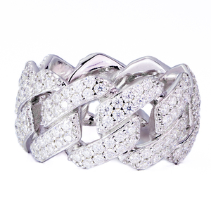 Men's Geometric Design VVS Iced Mossanite Fine Jewelry Size 5-11 Sterling <b>925</b> <b>Silver</b> Rhodium Plated Hip Hop Cuban <b>Ring</b> Party - Product Image 1