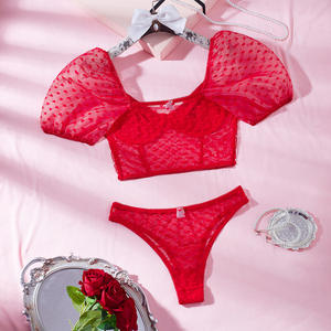 Nueva Lencería Roja para el Día de San Valentín para Mujer, con Diseño de Corazones, Transparente, con Efecto Push-Up, Ajustada a la Cintura, con Espalda Hermosa - Product Image 2