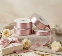 Ruban en satin métallique de 1 pouce, écologique, pour l'emballage de fleurs de mariage, la décoration de fête