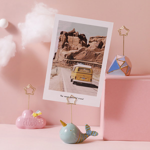 Kawaii – support de carte Photo en résine arc-en-ciel nuage océan diamant, Clip de mémo, Clips de fête de mariage, bureau, ornement de Gadget décoratif - Product Image 2