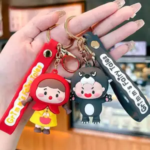 2 Styles of Creative Cartoon Cute Kinder und Hausmarchen Keychain 3D Doll Fairy tales Keychain Cute Pendant Car Bag Keychain