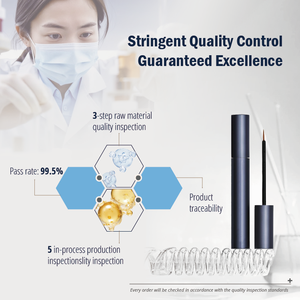 Linkershe logotipo personalizado volumen grueso 4D Fibra de seda impermeable Etiqueta Privada suero de pestañas y cejas - Product Image 4