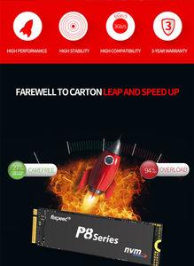 Faspeed Dahili PCIe Gen3 NVMe 256GB SSD 3000MB/s Okuma Hızı/1500MB/s Yazma Hızı Masaüstü/Dizüstü Bilgisayar/Sunucu için - Product Image 3