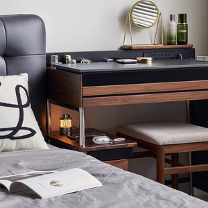 Solid Wood <b>Dressing</b> <b>Table</b> With <b>Storage</b> Drawer And Stool <b>For</b> Bedroom Use - Product Image 3