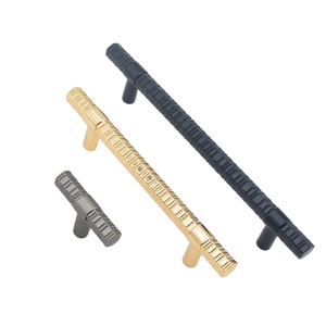 High quality luxury gold black cabinet pulls for drawer closet bedroom Zinc Alloy furniture handle