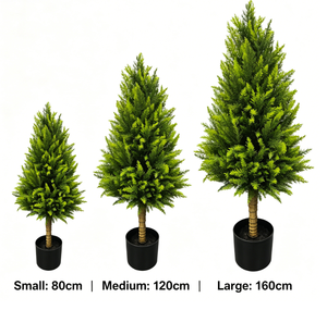 Cyprès artificiel réaliste de haute qualité pour l'extérieur, respectueux de l'environnement, résistant aux UV, ignifuge, avec des feuilles aux toucher naturel et effet de chute des feuilles - Product Image 4