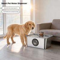 Bebedero Automático para Mascotas de Acero Inoxidable Premium - Capacidad de 11L, Bomba Ultrasilenciosa, Filtro Inteligente LED, Resistente al Agua, Alimentado por USB