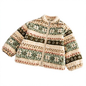 Girls Double-sided Velvet Jacquard <b>Coat</b> Cartoon Zip-up <b>Winter</b> Outerwear Korean Style Short <b>Coat</b> - Product Image 4