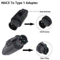 Adaptateur de charge 50A EV NACS vers Type 1 avec crochet/verrouillage antivol convertisseur de voiture Tesla pour charger le véhicule américain