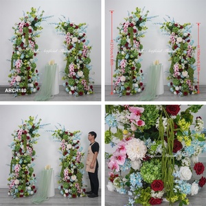 Arche de fleurs artificielles réalistes en soie, vente en gros d'usine, arche de fleurs faite à la main populaire pour mariage, décoration de toile de fond - Product Image 3