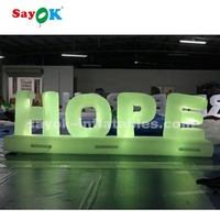 Lettres géantes gonflables en alphabet de 1,3 m avec LED pour la décoration de fête, mascottes de lettres gonflables