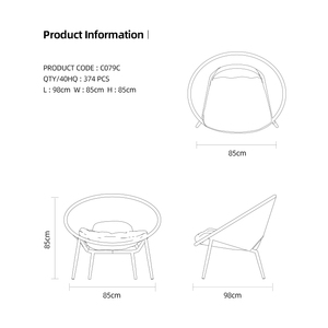 Artie Balcón Muebles Sillas de Salón al aire libre Muebles modernos de ratán Terraza Sillas Sofá para jardín - Product Image 6
