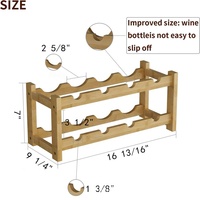 Range-bouteilles autoportant en bambou à 2 niveaux pour 8 bouteilles, support de comptoir, étagère de rangement pour vin, présentoir à vin en bois pour bar