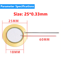 Diaphragme sonore piézoélectrique en laiton mince 25 mm 4000 Hz, composant d'alarme acoustique pour dispositifs médicaux, sécurité, usine, OEM