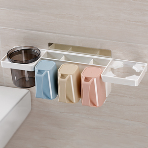 Multifuncional plástico montado na paredeEscova de dentes segurar titular de amostras limpador Copo dispensador de pasta de <span class=keywords><strong>dent</strong></span> - Product Image 2