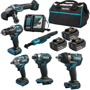 Kit d'outils industriels <span class=keywords><strong>Makita</strong></span> <span class=keywords><strong>18V</strong></span> équipé d'une batterie et d'un chargeur, ensemble d'outils électriques robustes pour le meulage des métaux et la réparation mécanique - Product Image 1