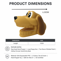 Títere de Mano de Perrito de Goma Suave de PVC para Niños, Juguete de Peluche para Juego de Rol, Cuentos, Regalo de Cumpleaños, Recuerdo de Fiesta