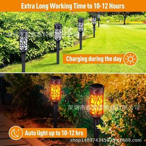 <b>Solar</b> Garden <b>Lights</b> <b>Flame</b> Effect Led Outdoor Torch Warm <b>Light</b> 6-12 Hours ABS Material Chinese Style Decorative Lighting - Product Image 4