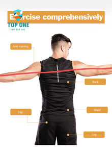 Top One Yoga Gym Fitness Tpe 200lbs Tube de cheville 11 pièces ensemble de bandes de résistance tirer la corde avec poignée - Product Image 5