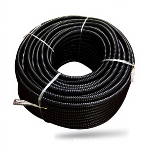 Conduit métallique <span class=keywords><strong>flexible</strong></span> noir en PVC haute résistance, 6-<span class=keywords><strong>100</strong></span> mm, double boucle, en acier inoxydable, service personnalisé - Product Image 3