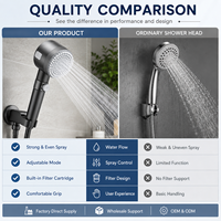 Pommeau de douche haute pression portable avec filtre intégré, jet unique, compatible WC, économie d'eau, installation facile, emballage premium