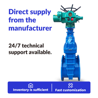 Vanne électrique à grande ouverture BS5163 DN300-DN1200 en fonte ductile, tige dissimulée, raccordement à bride, joint NBR EPDM, certifiée WRAS