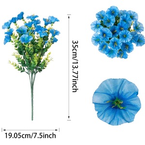 Fiore Artificiale <span class=keywords><strong>di</strong></span> Campainola Più Venduto, in Plastica e Seta, a Stelo Singolo, per Recinzioni e Decorazioni da Giardino Pastorale - Product Image 5