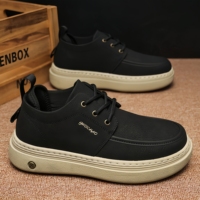 Nouvelles Chaussures Décontractées en Cuir à Semelle Épaisse Mi-Hautes Automne 2026, Style Derby Britannique, Chaussures Décontractées Tendance pour le Travail