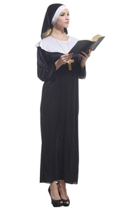 Disfraz de <span class=keywords><strong>monja</strong></span> de Halloween para mujer, faldas largas negras ajustadas sexis para <span class=keywords><strong>monja</strong></span>, disfraces de Halloween, Cosplay - Product Image 3