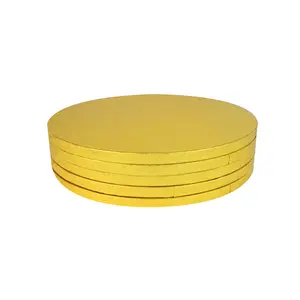 Food Grade 2mm 10 Inch Gold Card Gray Board Cake Base Round Gold Paper Cake Board For Wedding Party