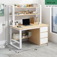 Bureau d'ordinateur en bois, meubles de chambre à coucher, table d'étude et chaise avec étagères de rangement