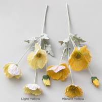 Fleur artificielle de pavot à 4 têtes, toucher réel, en tissu hydratant, pour mur floral, cadeaux d'Halloween et de la Saint-Valentin, haute qualité