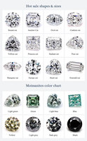 Pierre de Moissanite 1-10 Carats Certifiée D VVS1, 100% Positive au Testeur de Diamant