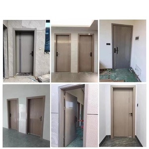 ประตูห้องนอนกันไฟสแตนเลส 304 ภายในอาคาร พร้อมพื้นผิวสำเร็จรูปและดีไซน์ทันสมัย - Product Image 2