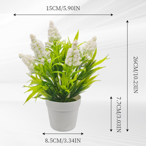 Plante artificielle de lavande avec pot de 26 cm de haut, verdure décorative en plastique pour usage intérieur - Product Image 4