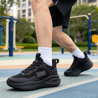 Chaussures de marche unisexes personnalisées avec logo d'usine, légères, en maille souple, à semelle épaisse, à lacets, baskets décontractées pour hommes