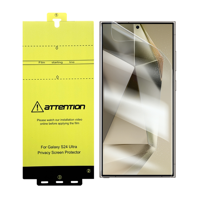 Factory Price HD TPU Privacy Hydrogel Film 0.14mm Sheet Anti Glare Anti Spy Liquid Glass Screen Protector for Samsung S24 Ultra