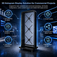 Ventilador Holográfico 3D de 65cm 1*3 Tamaño Humano con Soporte y Estuche, Solución Completa 2500 Nits 4K para Pantalla de Video Wall con Ventiladores Holográficos