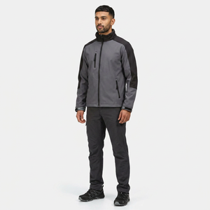 Veste Softshell Homme Personnalisée en Gros à Col Montant en Tissu Toile Imperméable Style Vintage – Fils Plus Fins - Product Image 1