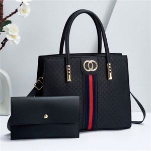 Nuevo Bolso Tote de Moda con Estampado de Letras, Capacidad de 1-1.9L, Juego de 2 Bolsos para Mujer, Cierre de Cremallera, 6 Colores, Cuero PU Impermeable, Correa Individual - Product Image 1