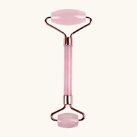 Rouleau facial en quartz rose avec kit Gua Sha, ensemble d'outils de massage pour le soin de la peau, pour femmes, spa, lifting du visage, grattoir pour le corps et le dos
