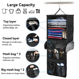 Organisateur de <span class=keywords><strong>valise</strong></span> personnalisé avec logo, étagères de voyage portables et pliables, cubes de rangement pour bagages à main - Product Image 3