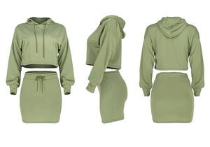 <span class=keywords><strong>Robe</strong></span> Sexy décontractée à manches longues pour femmes, vente <span class=keywords><strong>en</strong></span> gros, couleur unie, tenue de Club, ensemble deux pièces, bon marché, - Product Image 3